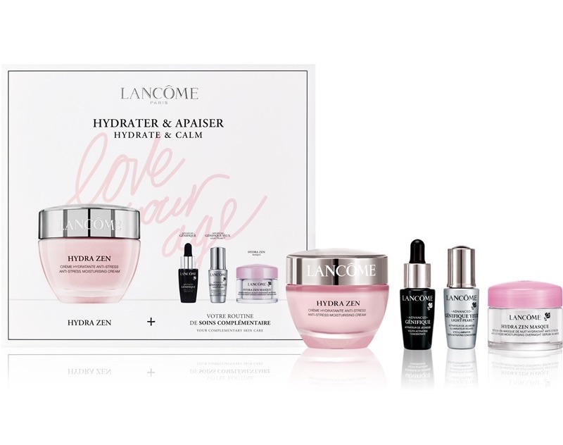 兰蔻 Lancôme Hydra Zen 水份缘舒缓面霜套装 50ml面霜+5ml眼部精华+7ml小黑瓶+15ml补水面膜 总价值102.82欧,折后39.99欧!