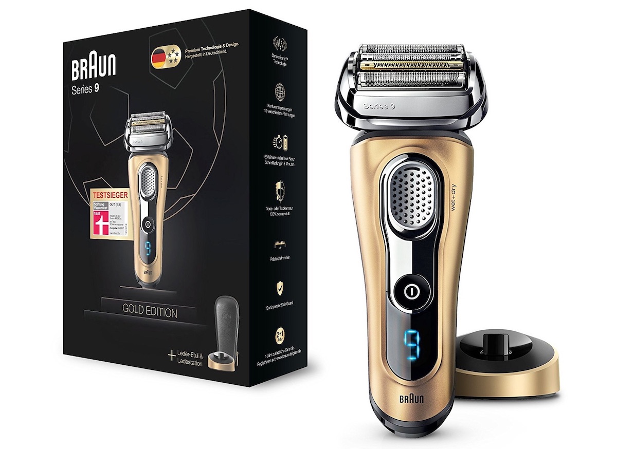 博朗 Braun Series 9 2018 黄金足球限量版干湿两用电动剃须刀，原价349.99欧，特价＋返现40欧 到手231.95欧！