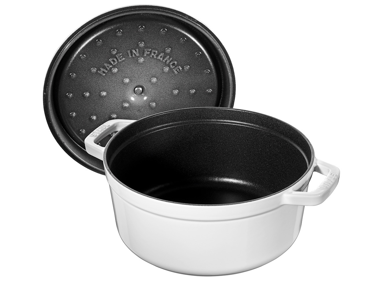 法国 STAUB Cocotte 26cm 珐琅小白锅 原价249欧 折上8折,到手111.96欧!送价值34.95欧的水壶
