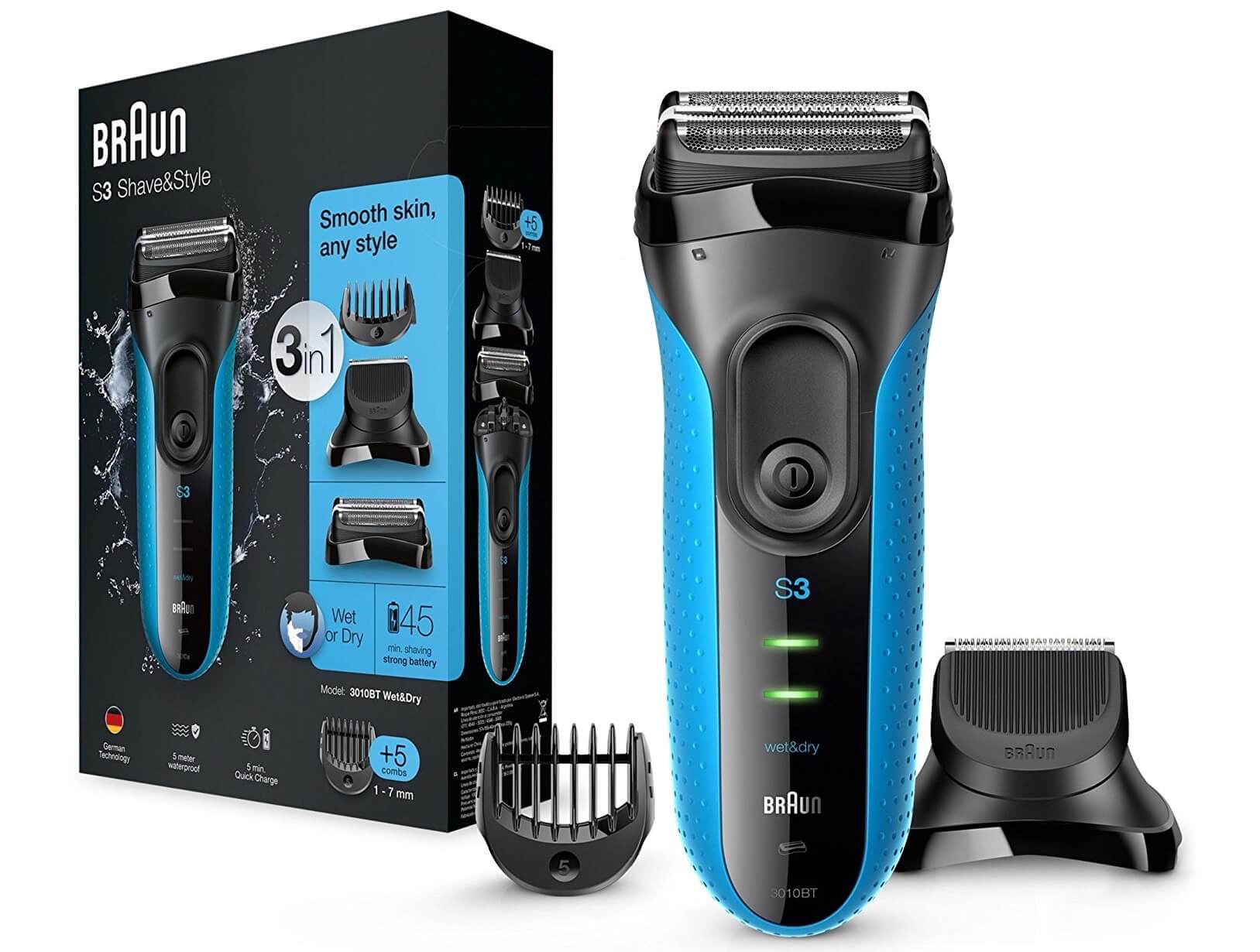 黑五大促！博朗 Braun 3系 3010BT 电动剃须刀+胡须造型修剪组合，现在到手58.9欧！