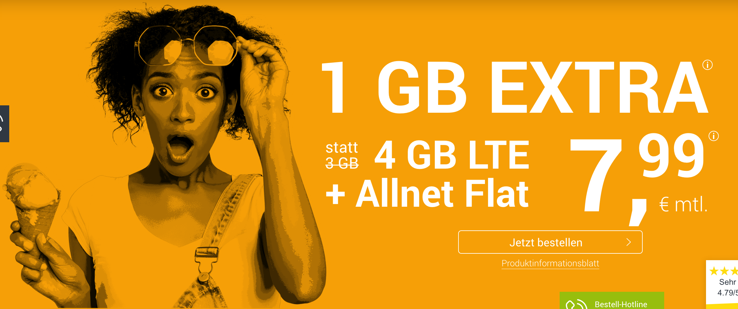 推荐手机合同!包月所有网络电话/短信+4GB上网,欧盟漫游,月租只要7.99欧+免接通费! 带号入网直接送10欧!