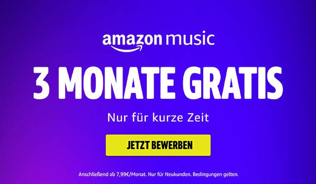 德亚 Amazon Music Unlimited 音乐服务限时优惠，免费试用3个月！