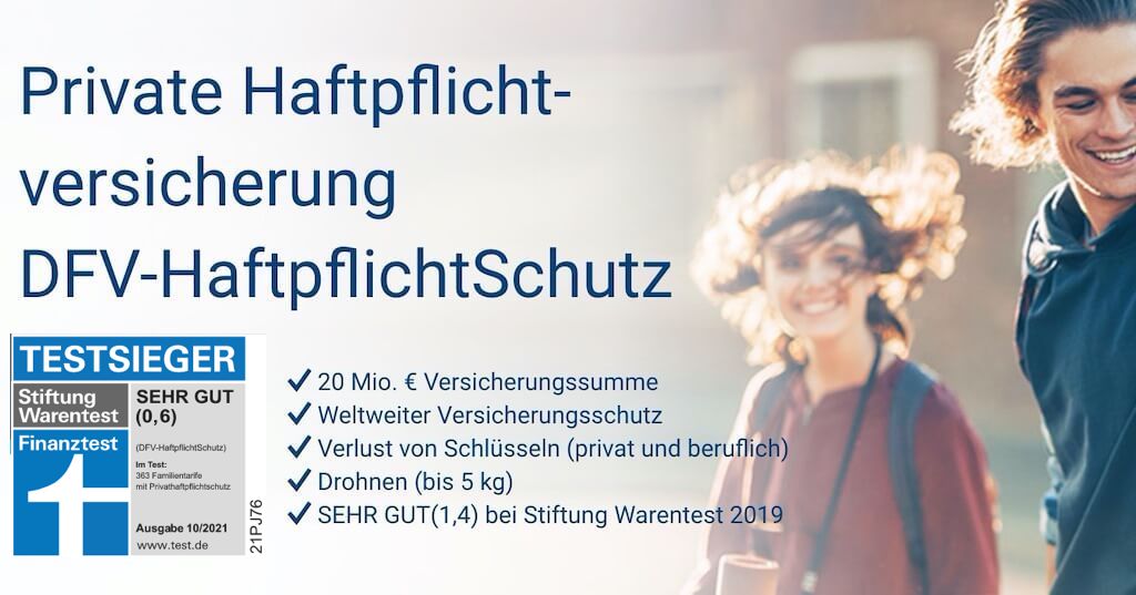 DFV第三方责任险单身每个月最低3.5欧! 超高性价比!丢钥匙、弄坏别人东西都可以赔偿,家庭有娃必备!