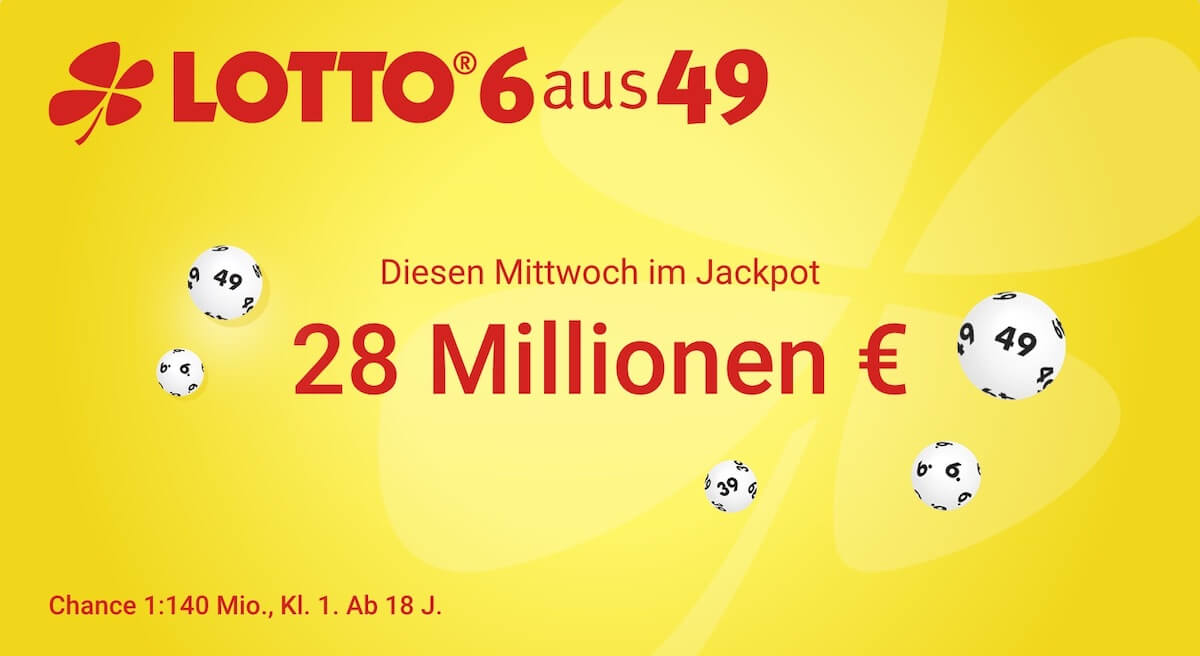 德国乐透 Lotto 6aus49 奖金累计2800万欧元!周六晚上开奖!超丰厚奖金,不来试试?