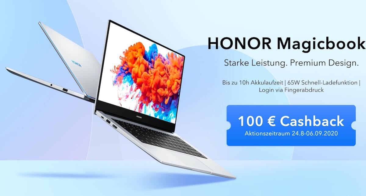 荣耀MagicBook特价+100欧返现活动！ MagicBook 14寸 Ryzen 5 3500U/8GB/256GB 银色版，到手483欧，原价599欧！！