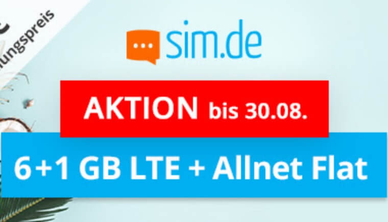 sim.de手机合同特价!O2网络包月电话+短信+7GB流量现在只要8.99欧!无开通费!