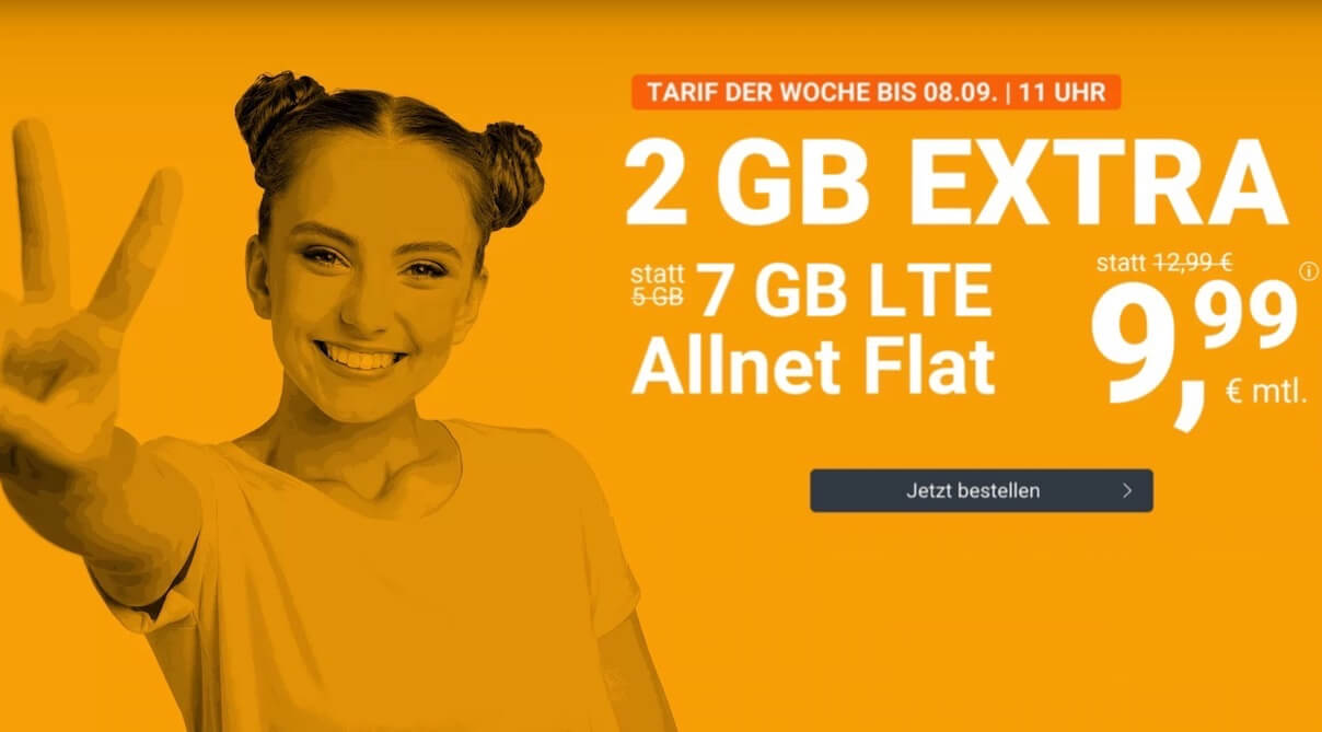 推荐手机合同！包月德国境内网络电话/短信+7GB上网，欧盟漫游，月租只要9.99欧+免接通费！原价12.99欧！