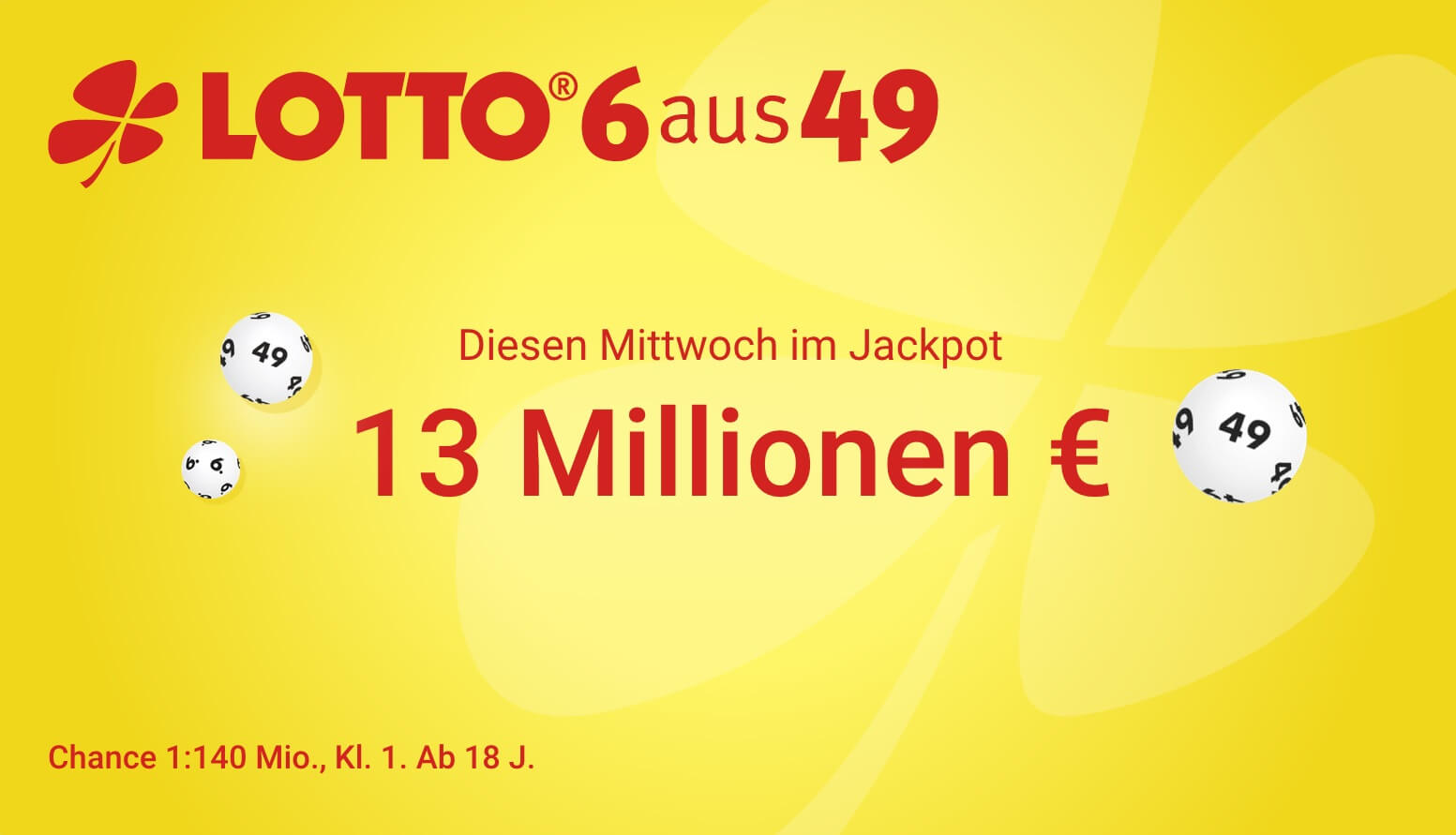 德国乐透 Lotto 49选6 奖金累计1600万欧元!周六晚上开奖!超丰厚奖金,不来试试运气?