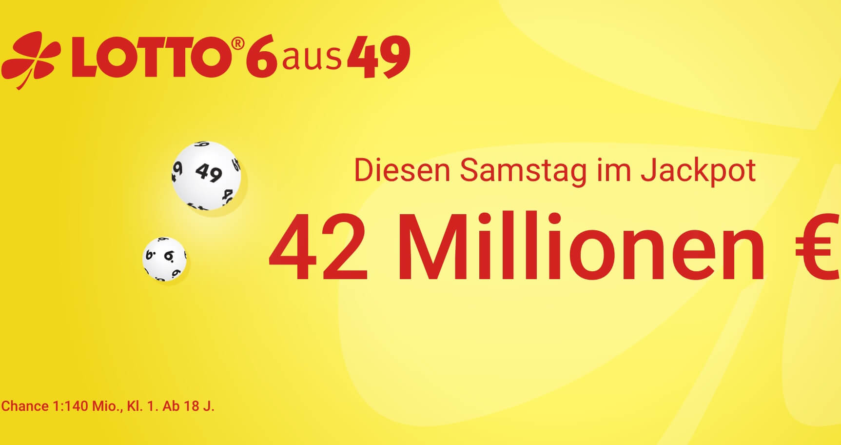 德国乐透 Lotto 49选6 奖金累计4200万欧元!周六晚上开奖!超丰厚奖金,不来试试运气?