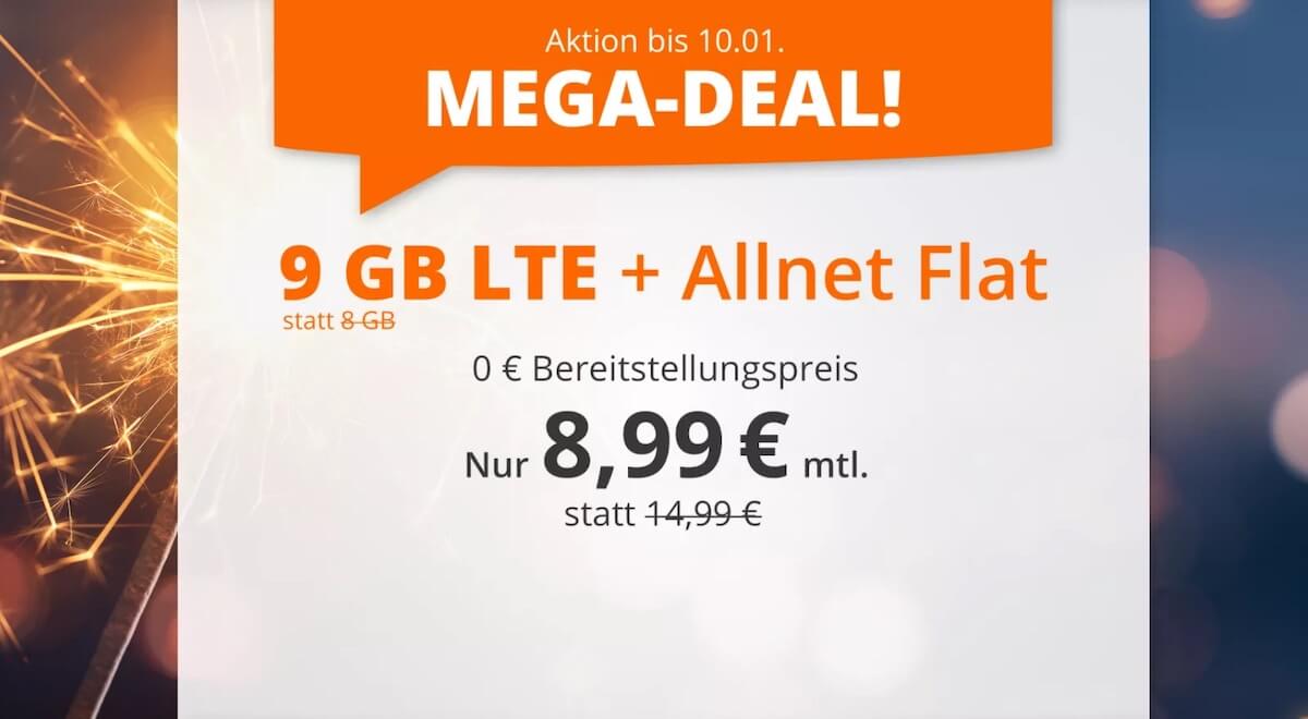 O2网络包月德国境内网络电话/短信+9GB上网,欧盟漫游,到手8.99欧,原价14.99欧!!