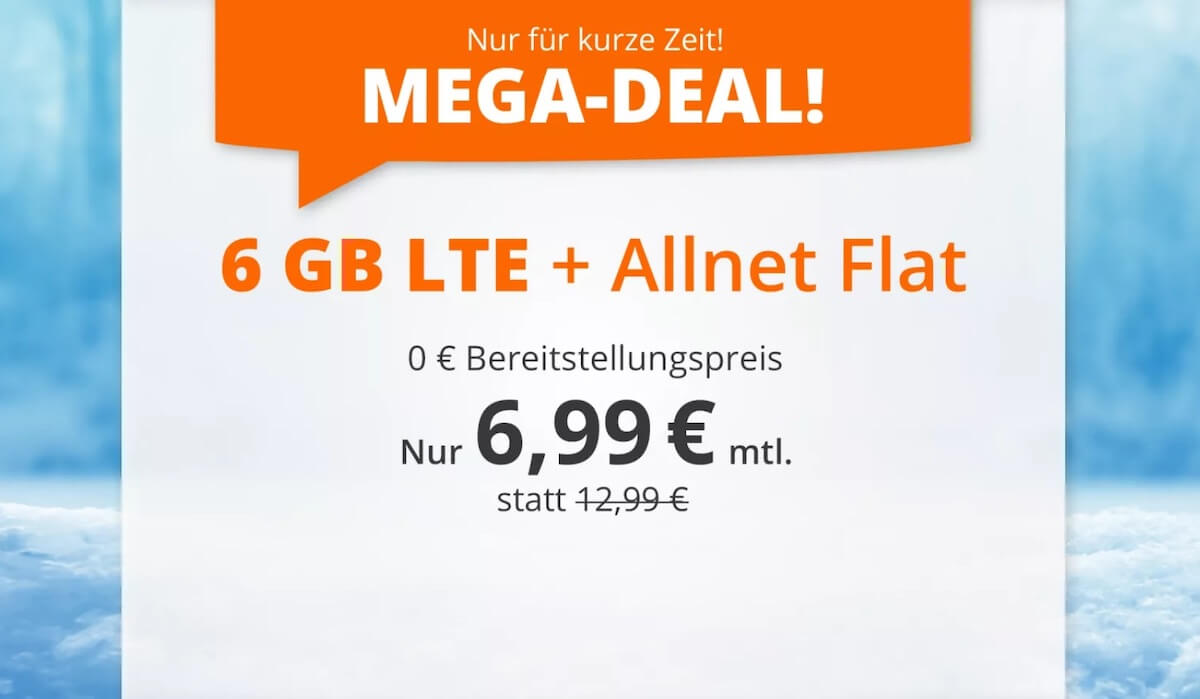 O2网络包月德国境内网络电话/短信+6GB上网 欧盟漫游,到手6.99欧,原价12.99欧!!