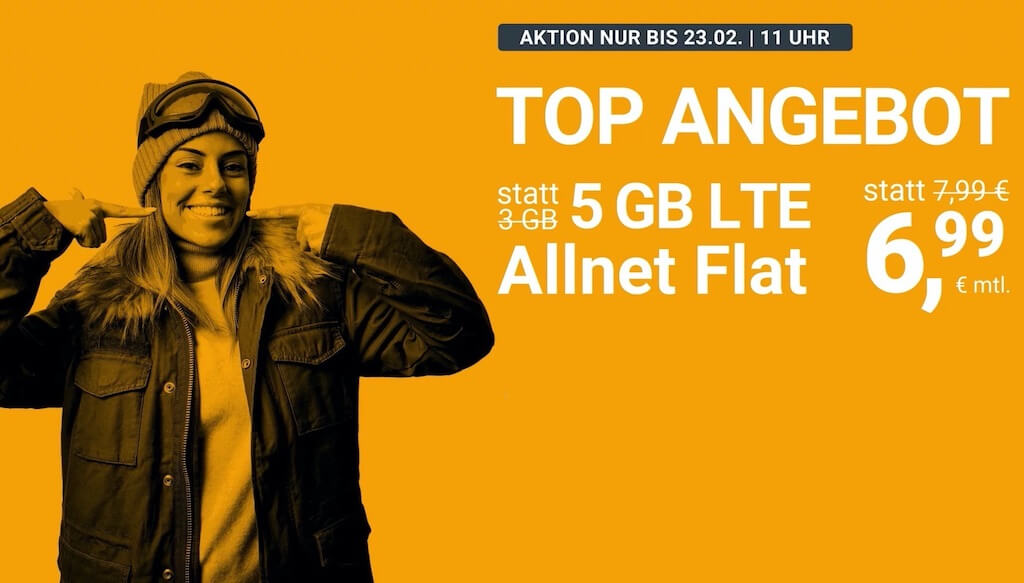 O2网络包月德国境内网络电话/短信+5GB上网 欧盟漫游，到手6.99欧，原价9.99欧！！