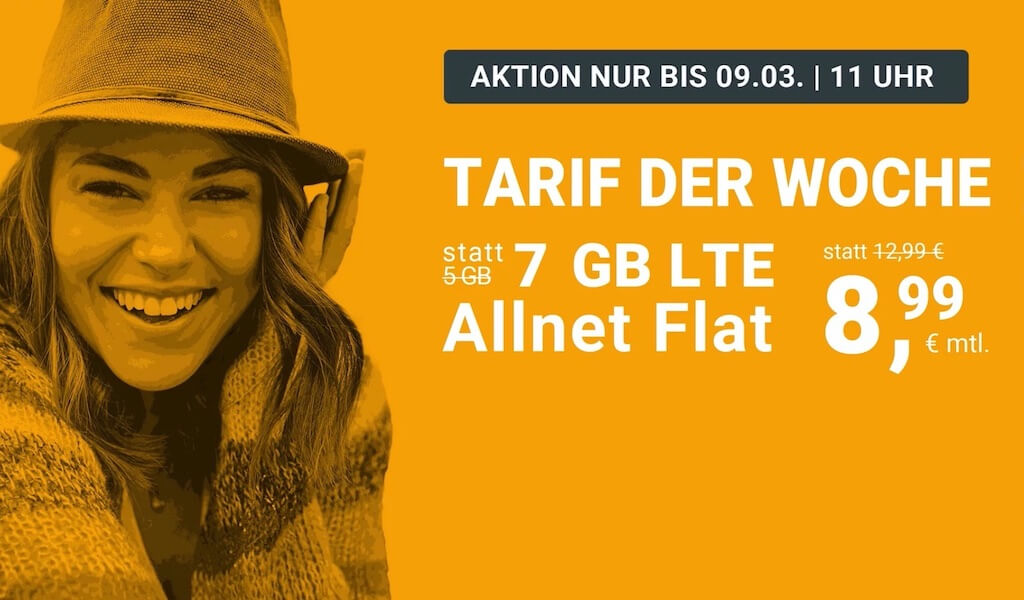 O2网络包月德国境内网络电话/短信+7GB上网，欧盟漫游，到手8.99欧，原价12.99欧！！