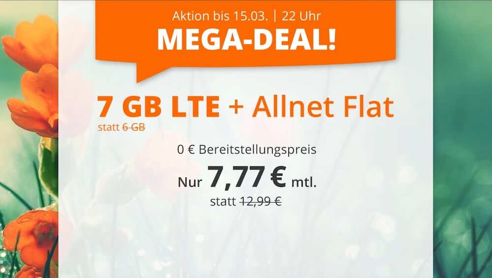 O2网络包月德国境内网络电话/短信+7GB上网,欧盟漫游,到手7.77欧,原价12.99欧!!