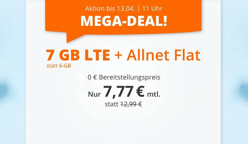 O2网络包月德国境内网络电话/短信+7GB上网，欧盟漫游，到手7.77欧，原价12.99欧！！