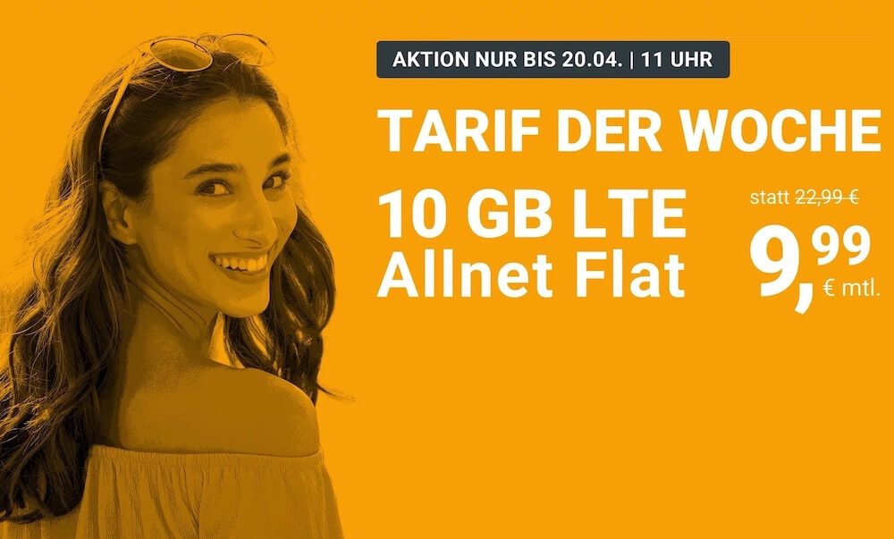 O2网络包月德国境内网络电话/短信+10GB上网，欧盟漫游，到手9.99欧，原价22.99欧！！