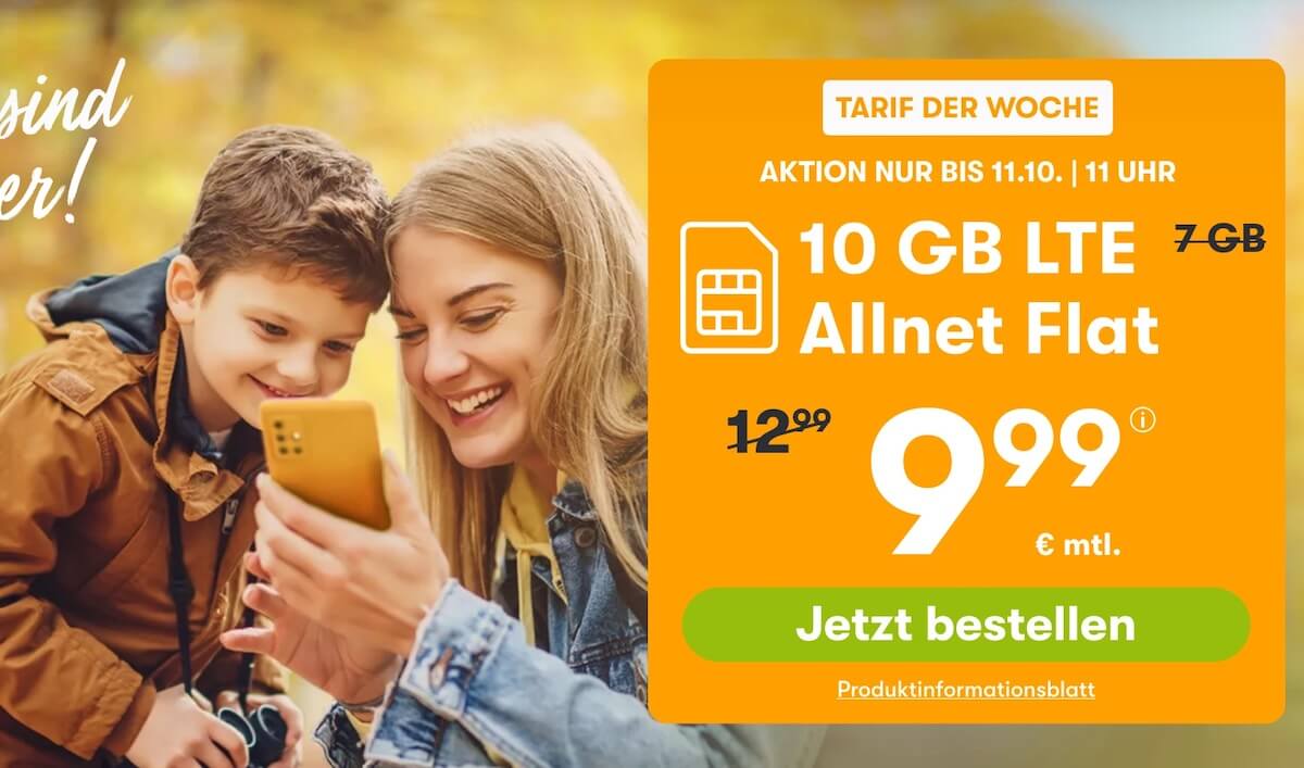 O2网络包月德国境内网络电话/短信+10GB上网，欧盟漫游，到手9.99欧，原价22.99欧！！