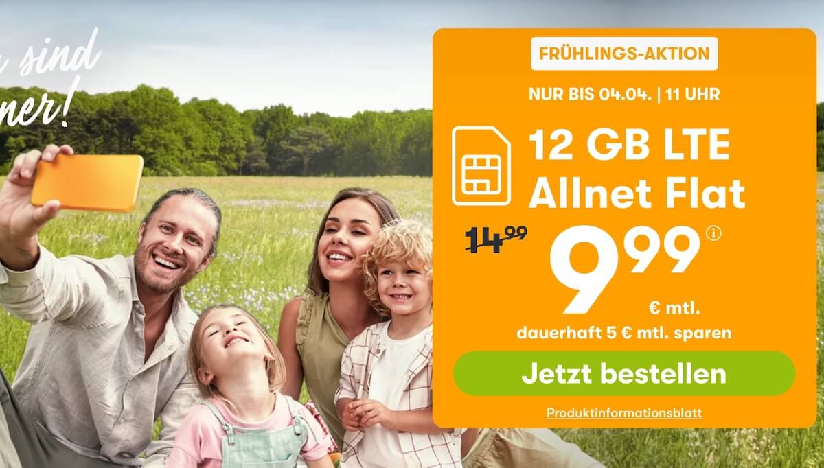 O2网络包月德国境内网络电话/短信+12GB上网,欧盟漫游,到手9.99欧,原价14.99欧!!