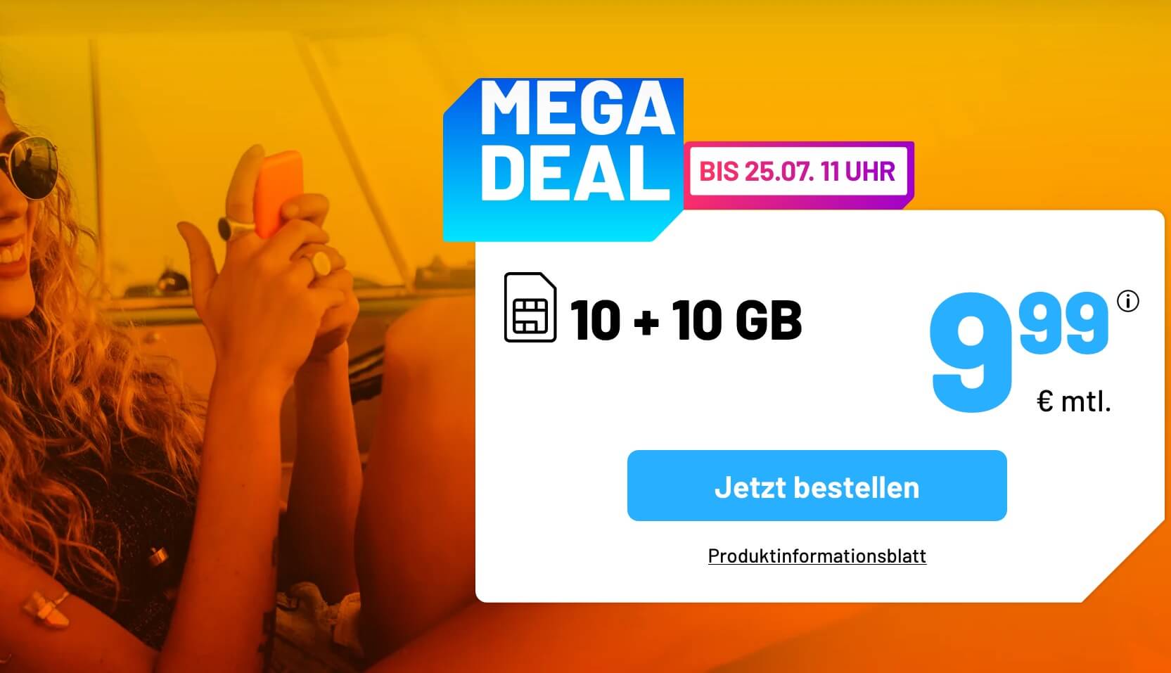 O2网络包月德国境内网络电话/短信+20GB上网，欧盟漫游，到手9.99欧，原价19.99欧！！