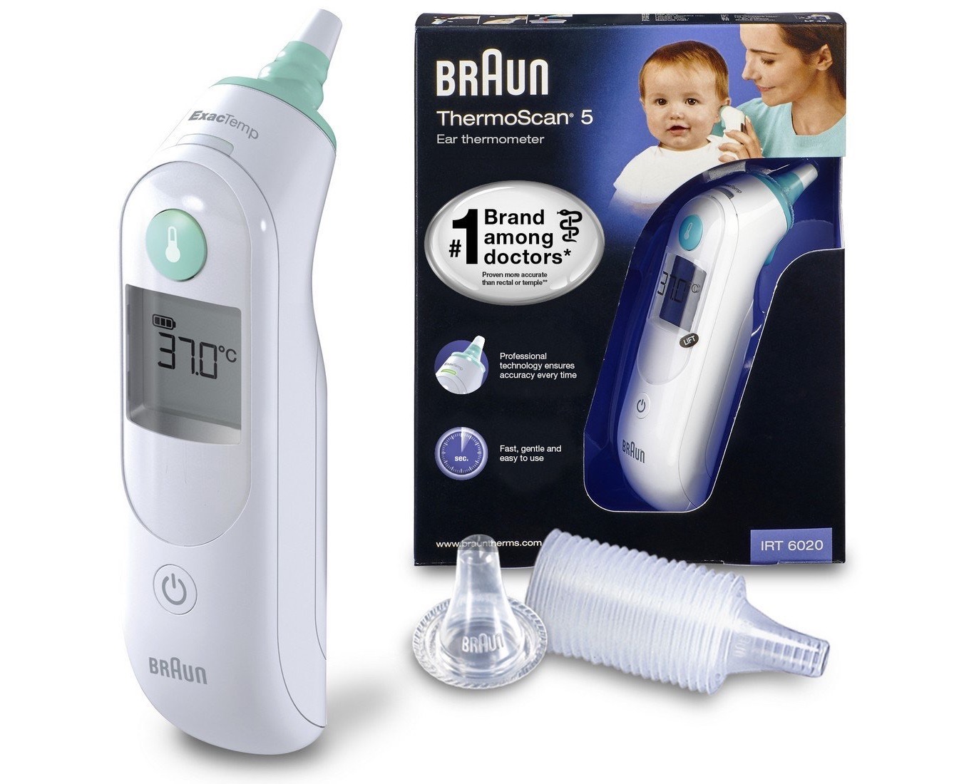 博朗 Braun IRT6020 ThermoScan 5 红外线耳温枪,到手33欧,原价59.9欧!特价!