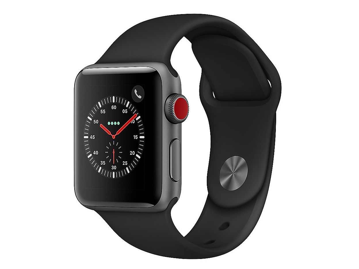 Apple Watch Series 3 LTE款 38毫米 深空灰色铝金属表壳搭配灰色运动型表带，现在到手369欧！！