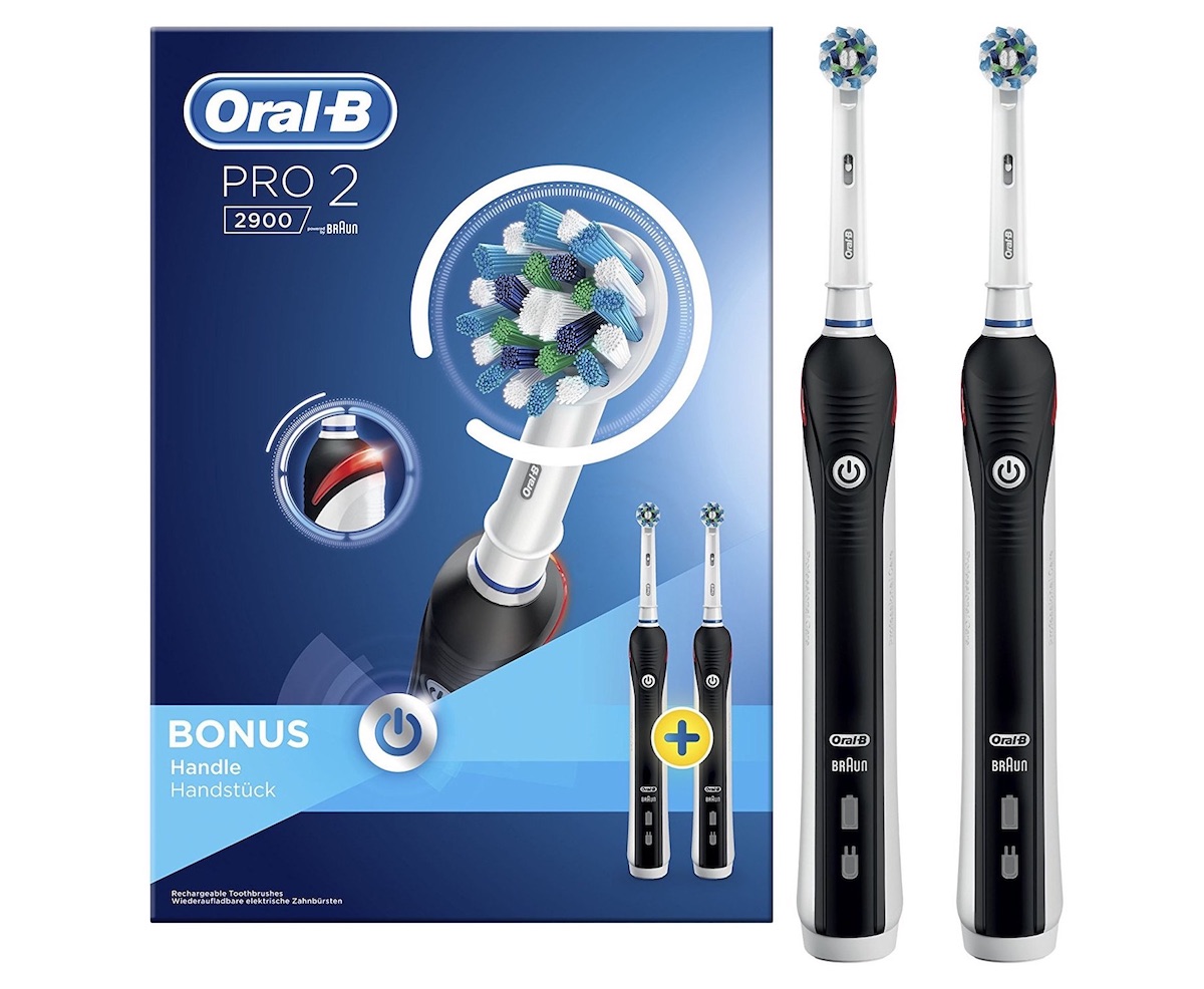 博朗 Braun Oral-B Pro 2 2900 电动牙刷 深层清洁 两支特惠装,到手43.99欧,原价189.99欧!特价!