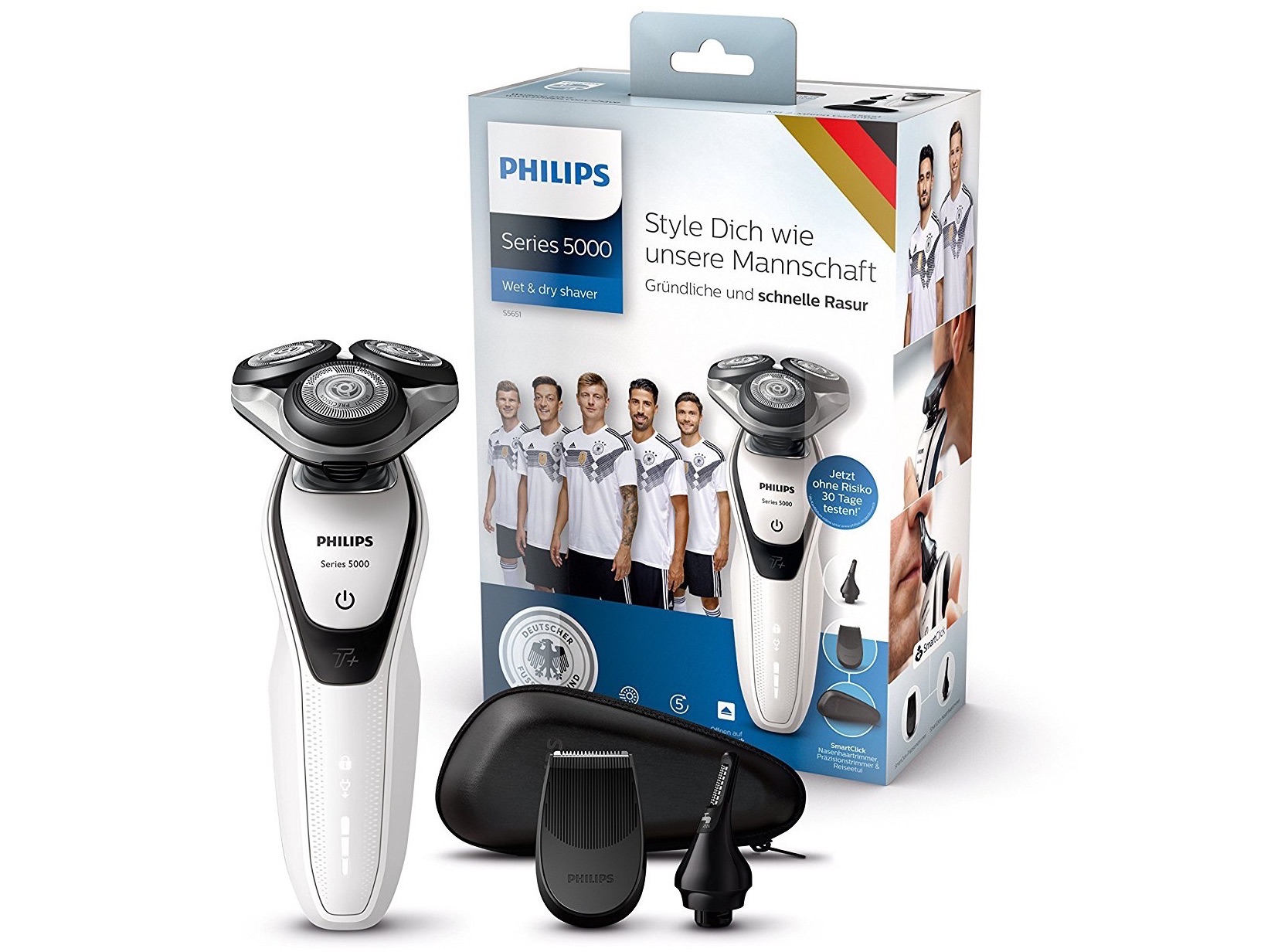 飞利浦 Philips S5651/45 Series 5000 干湿两用剃须刀 德国队限量版，原价129.99欧，到手85.49欧！特价！
