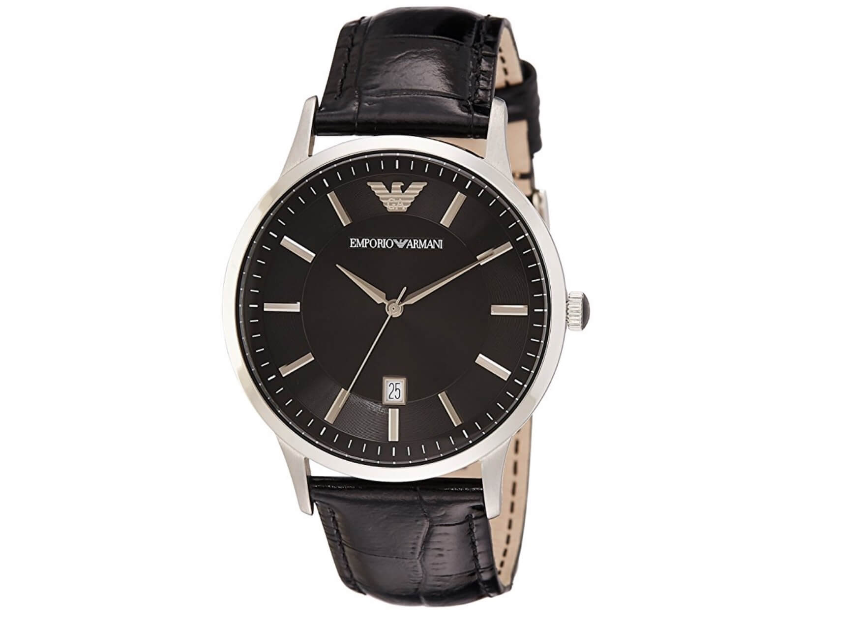 阿玛尼 Emporio Armani 男士石英表 AR2411 真皮带，现在到手123.71欧！！特价！
