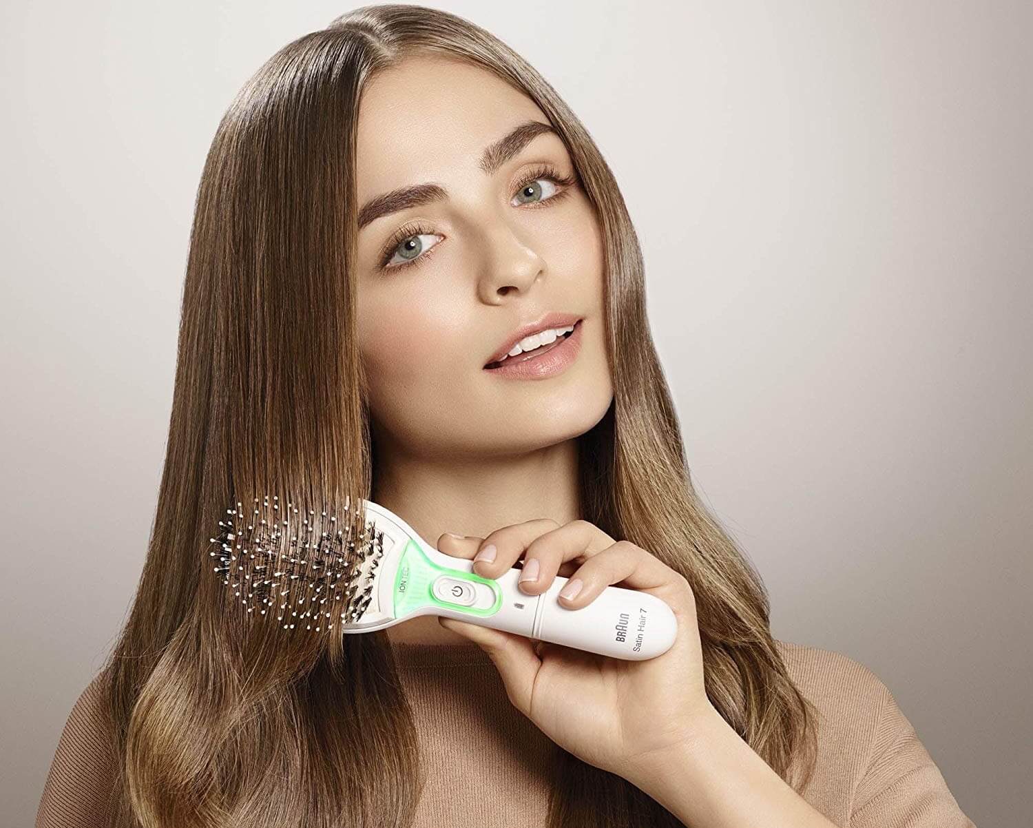 博朗 Braun Satin Hair 7 BR750 IONTEC 负离子按摩造型梳,到手24欧,原价39.99欧!特价!