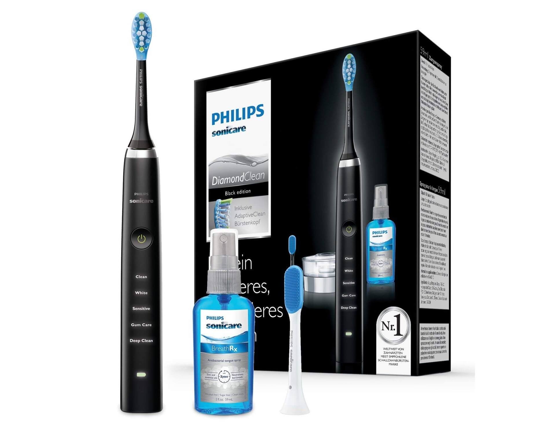 Philips Sonicare DiamondClean HX9355/86 飞利浦钻石靓白牙刷 黑色,到手99.99欧,原价199.99欧!特价!