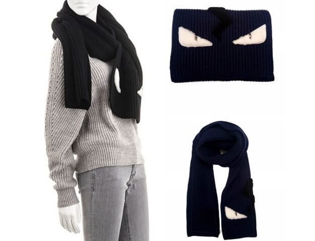 意大利著名时尚奢牌芬迪 FENDI 4.3折！FENDI 小怪兽羊毛围巾，到手269.99欧，原价629欧！