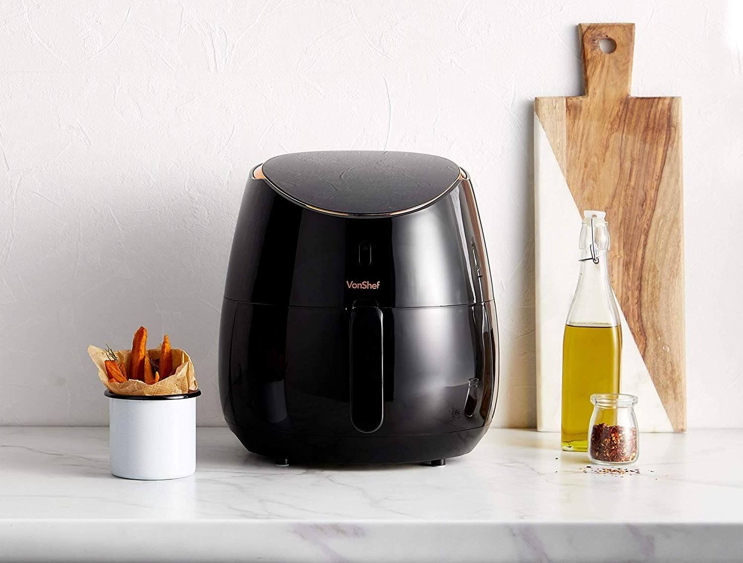 VonShef 空气炸锅 黑色 5升超大容量 2000瓦，到手39.99欧，原价74.99欧！特价！