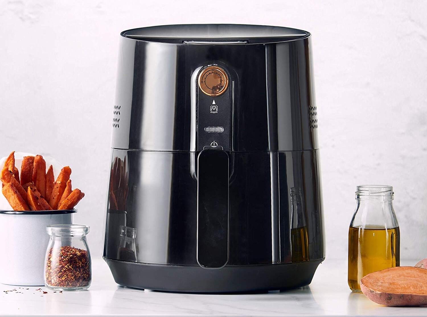 VonShef 空气炸锅 黑色 3.5升大容量 1300瓦，到手34.99欧，原价51.99欧！