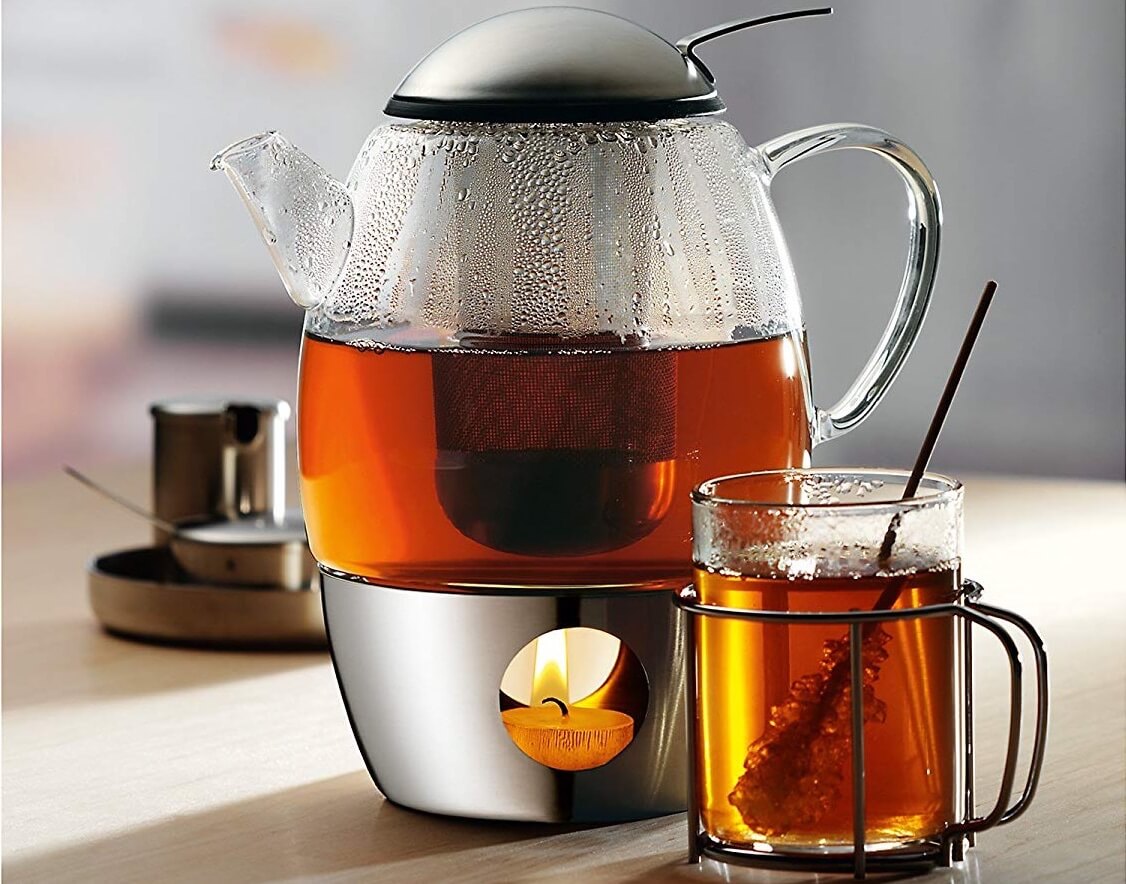 福腾宝 WMF SmarTea 玻璃茶壶 带滤芯+加热底座烛台，现在到手47.98欧！原价99欧！