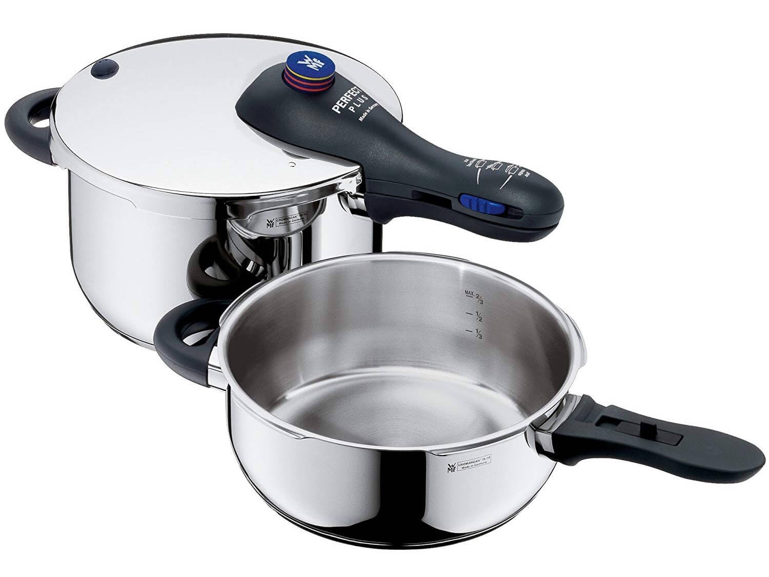福腾堡 WMF Perfect Plus 4.5+3L 组合高压锅 直径22厘米,到手136.26欧,原价219欧!