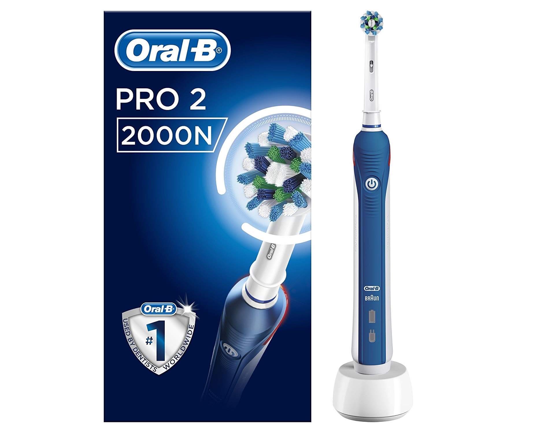 欧乐B Oral-B Pro 2 2000N 声波震动牙刷,到手37.99欧,原价99.99欧!特价!