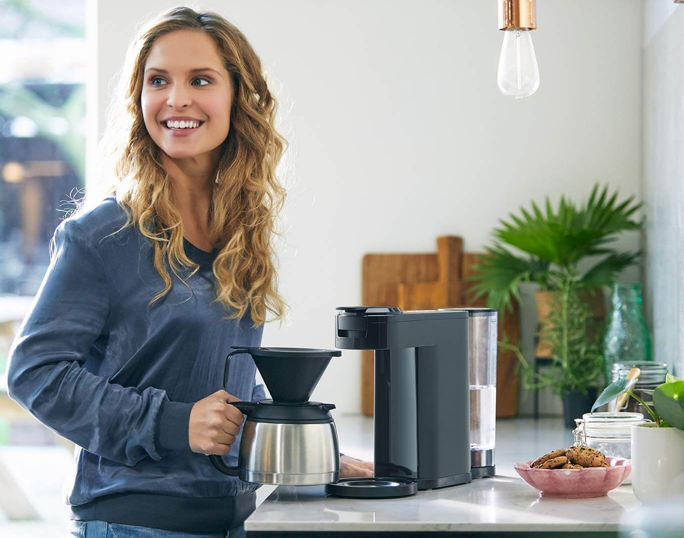 飞利浦 Philips Senseo HD6591/69 二合一咖啡机 送100个咖啡胶囊,到手69.99欧,原价119.99欧!特价!