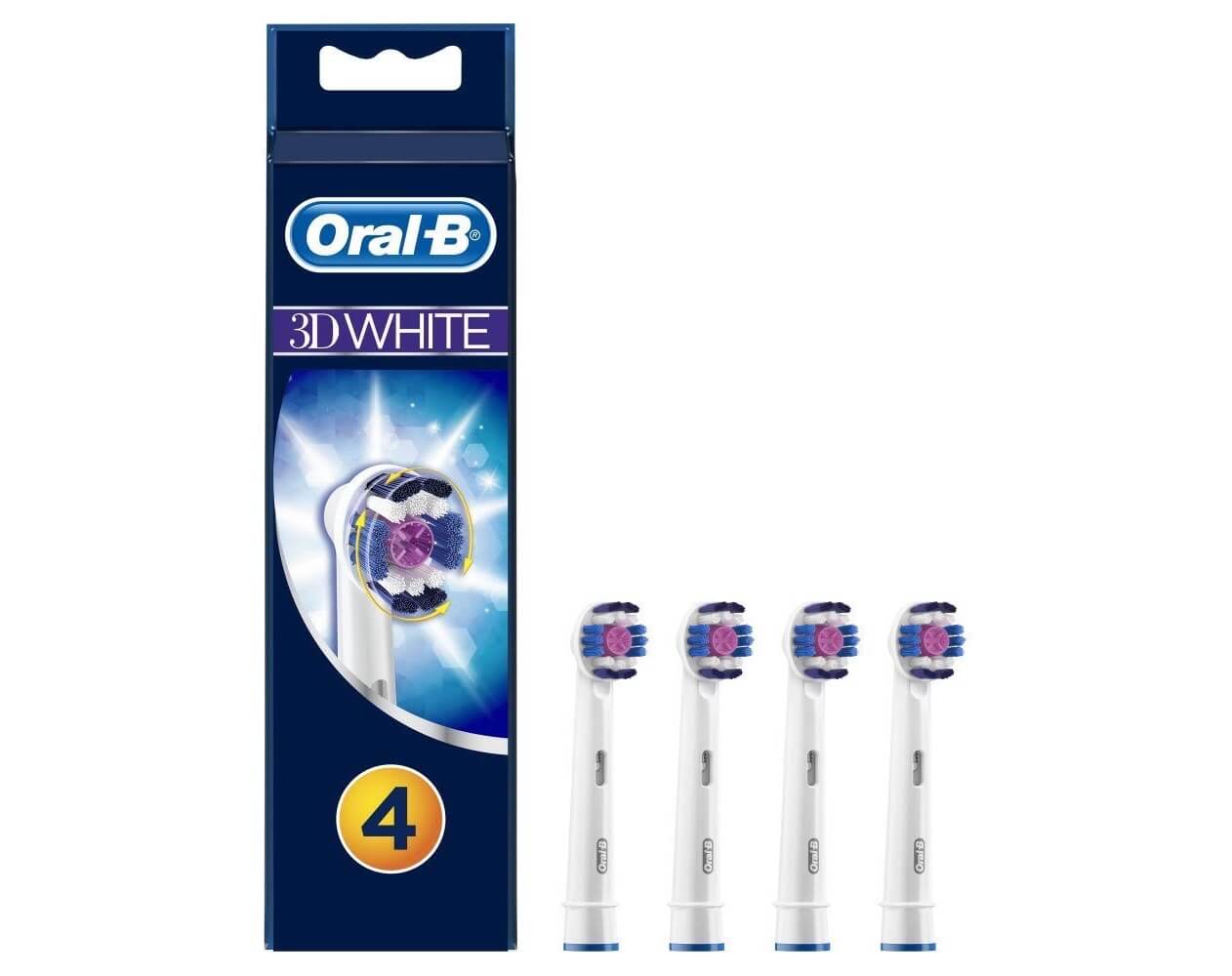 欧乐 Oral-B 3DWhite 美白电动牙刷头4支装,到手9.75欧,原价18.99欧!