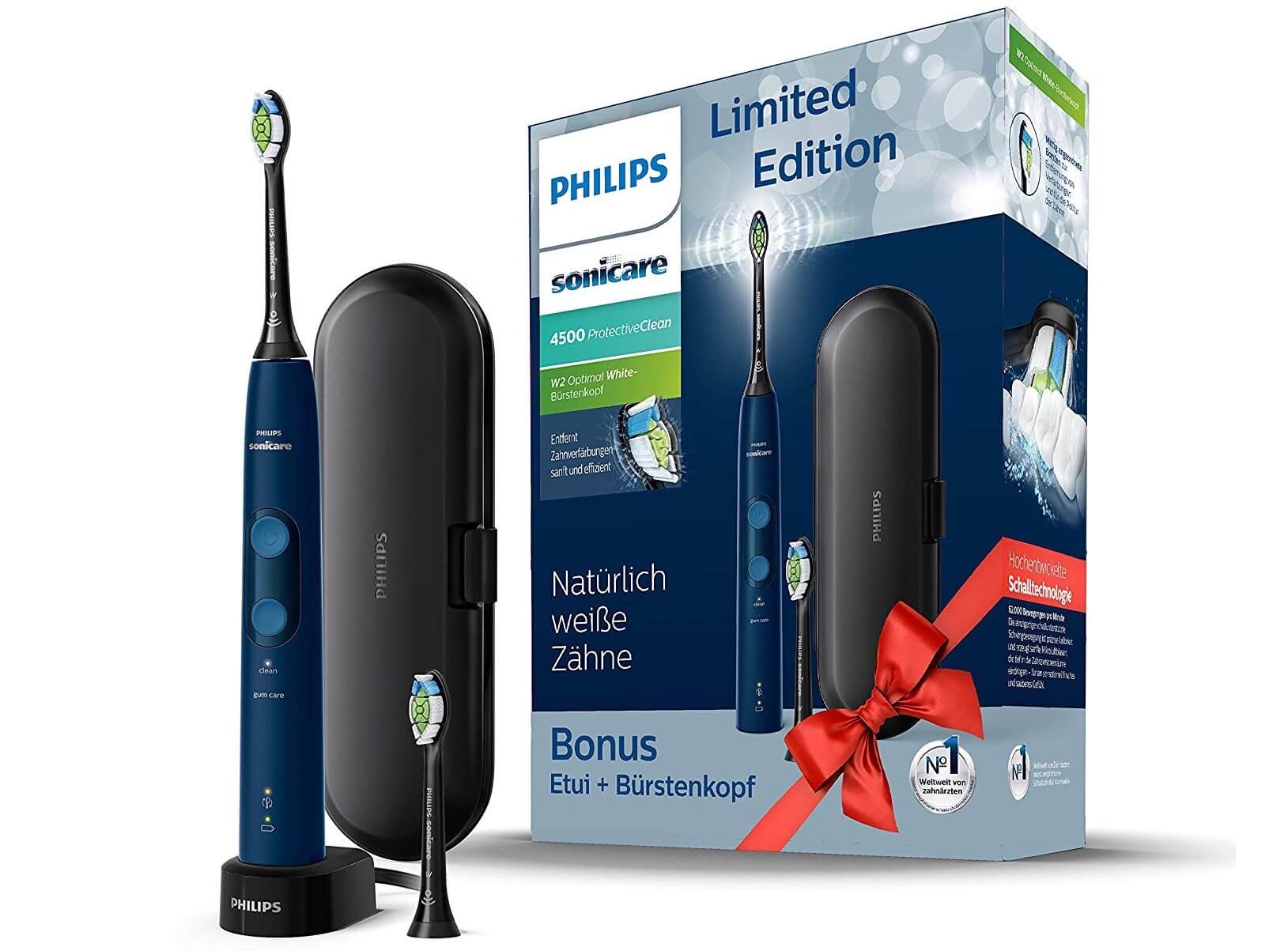 飞利浦 Philips Sonicare ProtectiveClean 4500 HX6821/47 声波电动牙刷 限量版 深蓝色6折!特价!