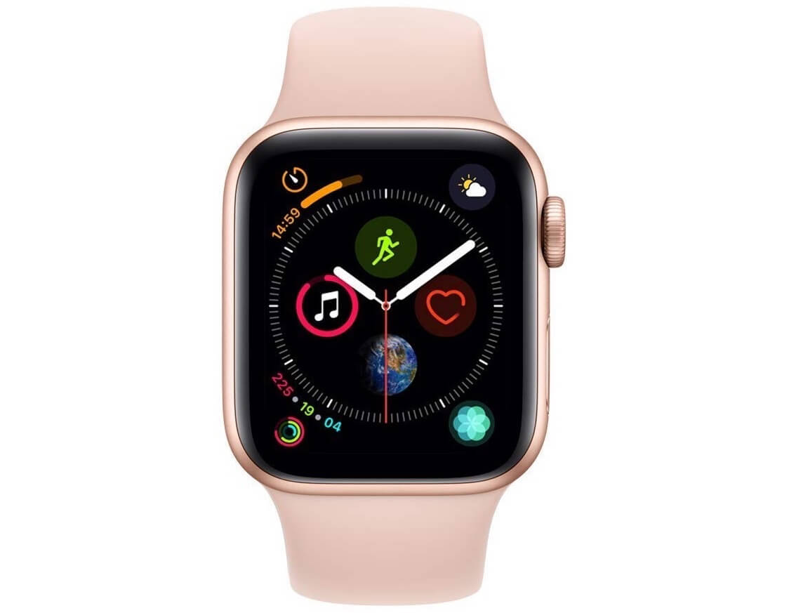 Apple Watch Series 4 44mm GPS + Cellular 金色铝制表盘 粉沙运动表带，到手379欧，原价559欧！