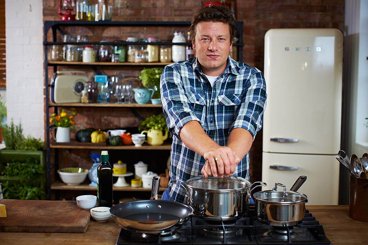 Tefal E79144 Jamie Oliver 特福不锈钢汤锅 带玻璃锅盖 20cm/3L 电磁炉适用，现在到手16.21欧！！