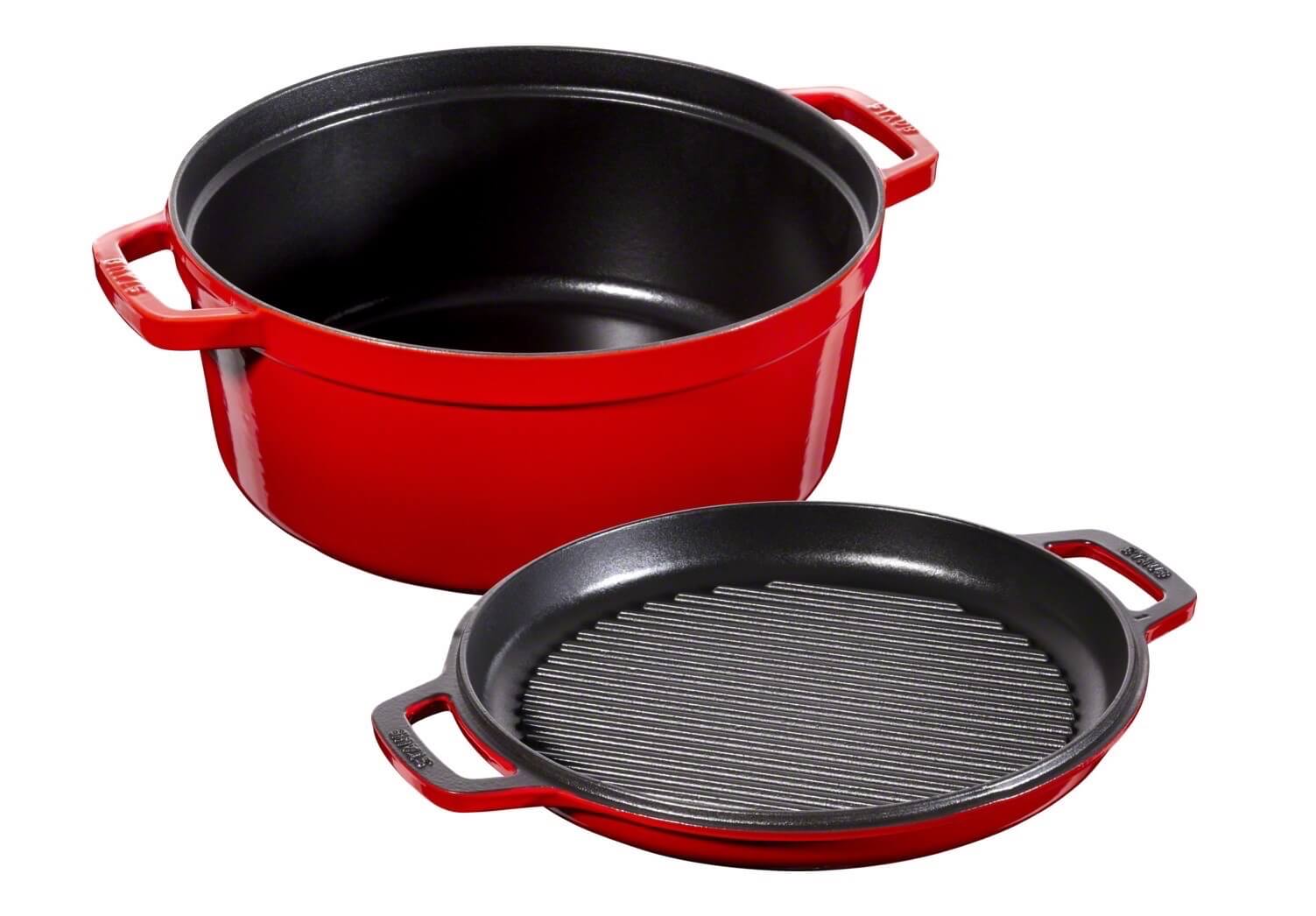 双立人ZWILLING 4折!STAUB Cocotte 2合1珐琅锅 煮锅+煎锅 28cm,到手149.95欧,原价279欧!