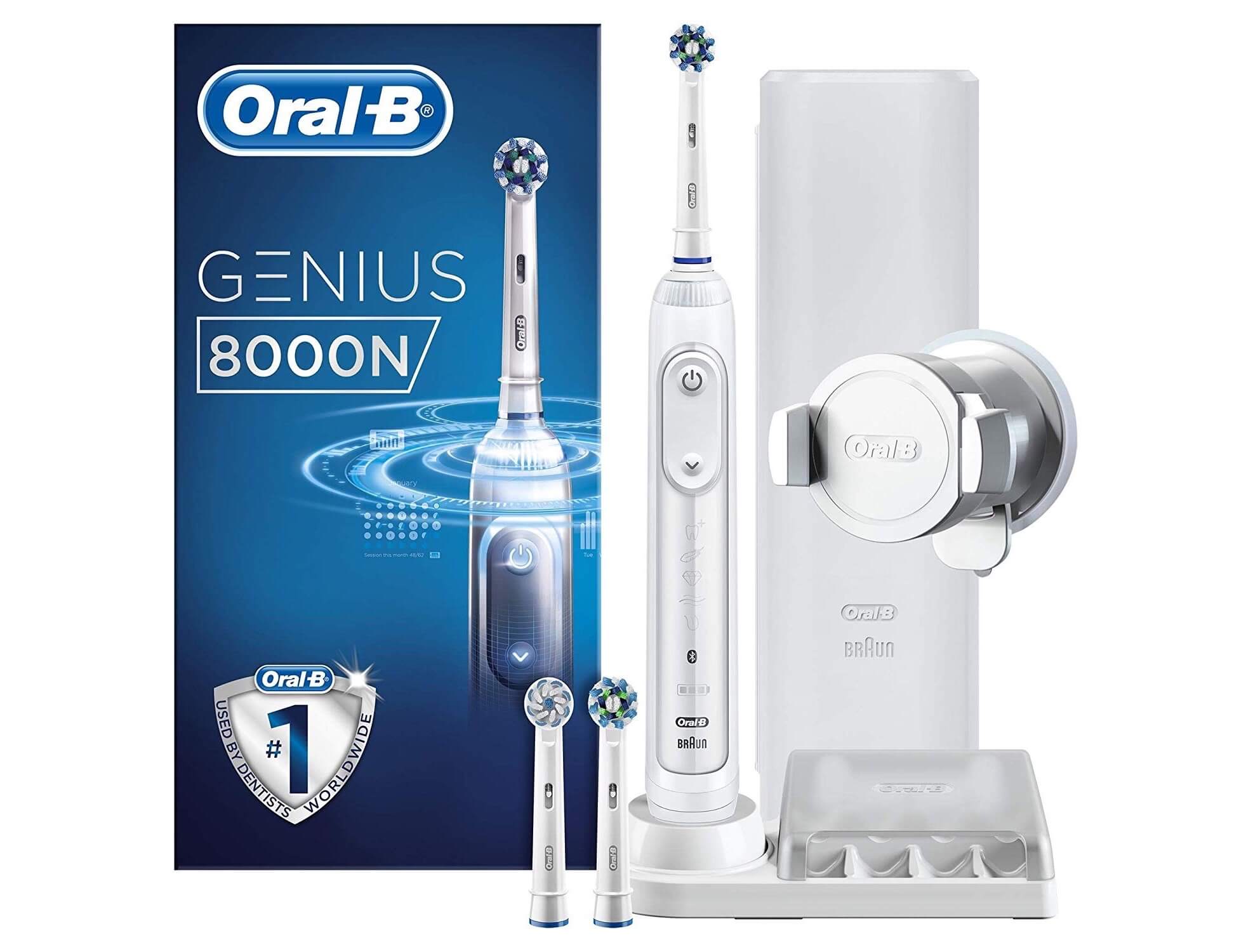 Oral-B Genius 8000N 旗舰蓝牙智能电动牙刷 配备专属APP 带3支牙刷头和旅行收纳盒,到手109.7欧,原价244.99欧!