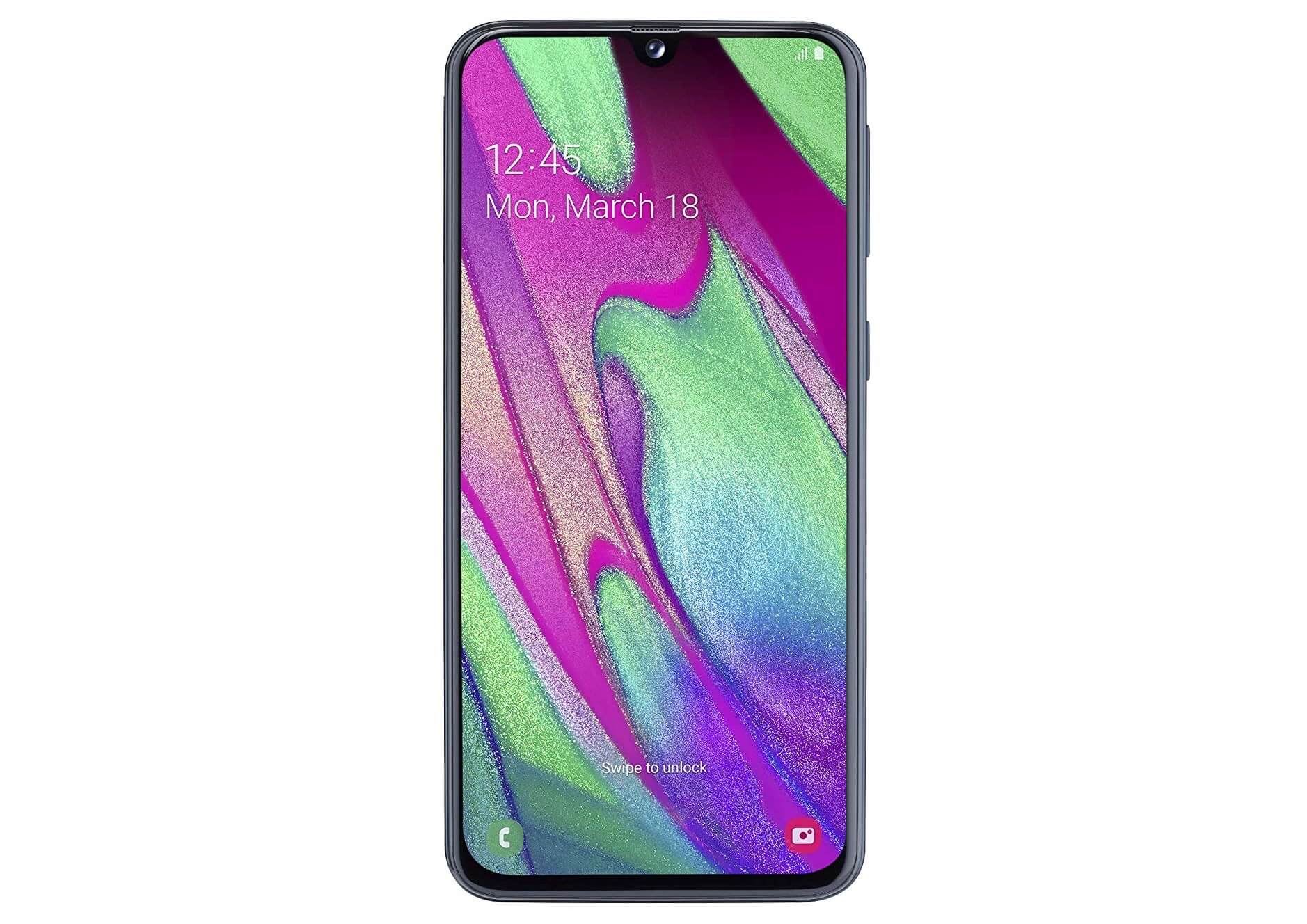 Samsung Galaxy A40 64GB 黑色 5.7寸Infinity-U AMOLED水滴屏 后置双摄 双卡双待 安卓9,到手179.09欧,原价218.99欧!