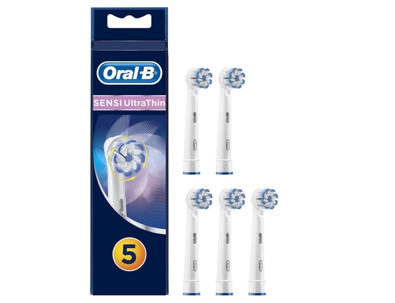 Oral-B Sensi UltraThin 电动牙刷头5个装 多角度清洁型刷头 超薄刷毛,到手14.69欧,原价30.99欧!