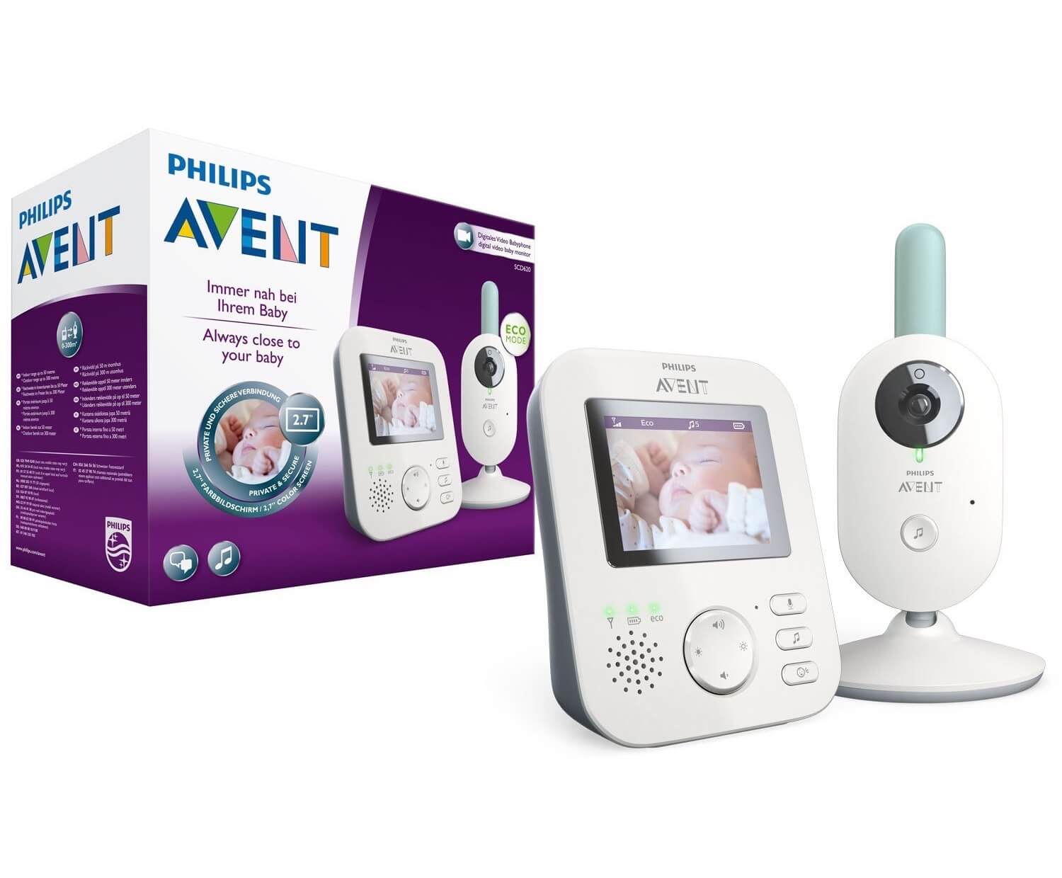 飞利浦新安怡 Philips Avent SCD620/26 数字视频监视器 2.7寸大显示屏 10小时待机，到手89.99欧，原价179.99欧！