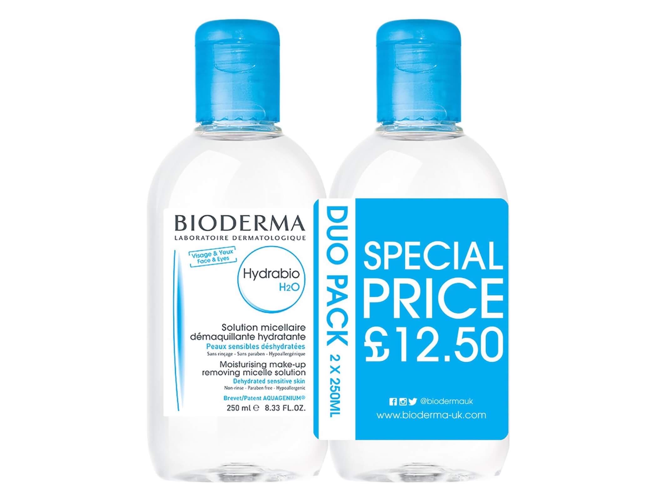 地球上最出名卸妆水!法国贝德玛Bioderma水润保湿护肤卸妆水250ml 两瓶装,现在到手11.99欧!!特价!