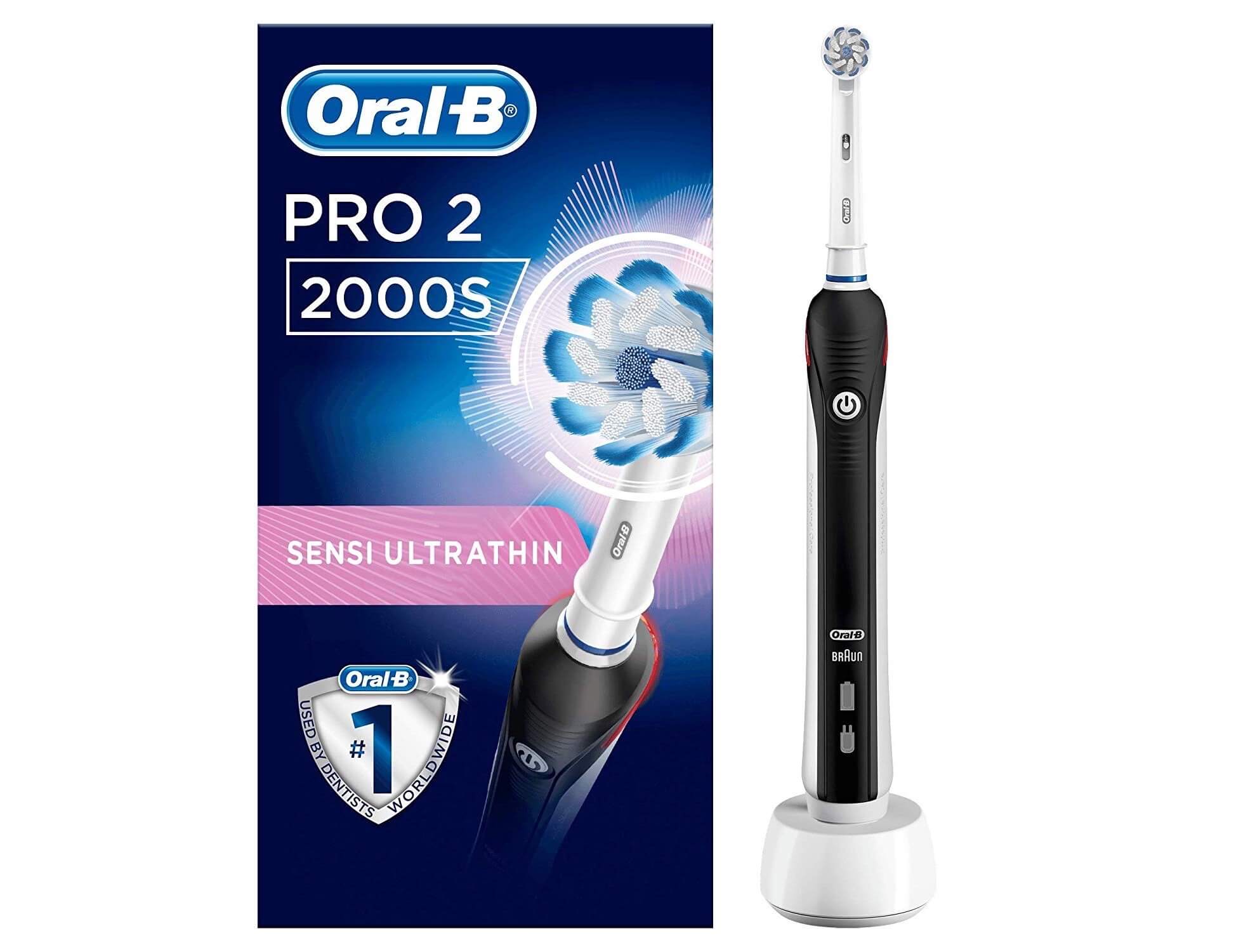 Oral-B PRO 2 2000S Sensi UltraThin 敏感纤薄电动牙刷 黑色 德亚4.3星,到手34.99欧,原价48.99欧!
