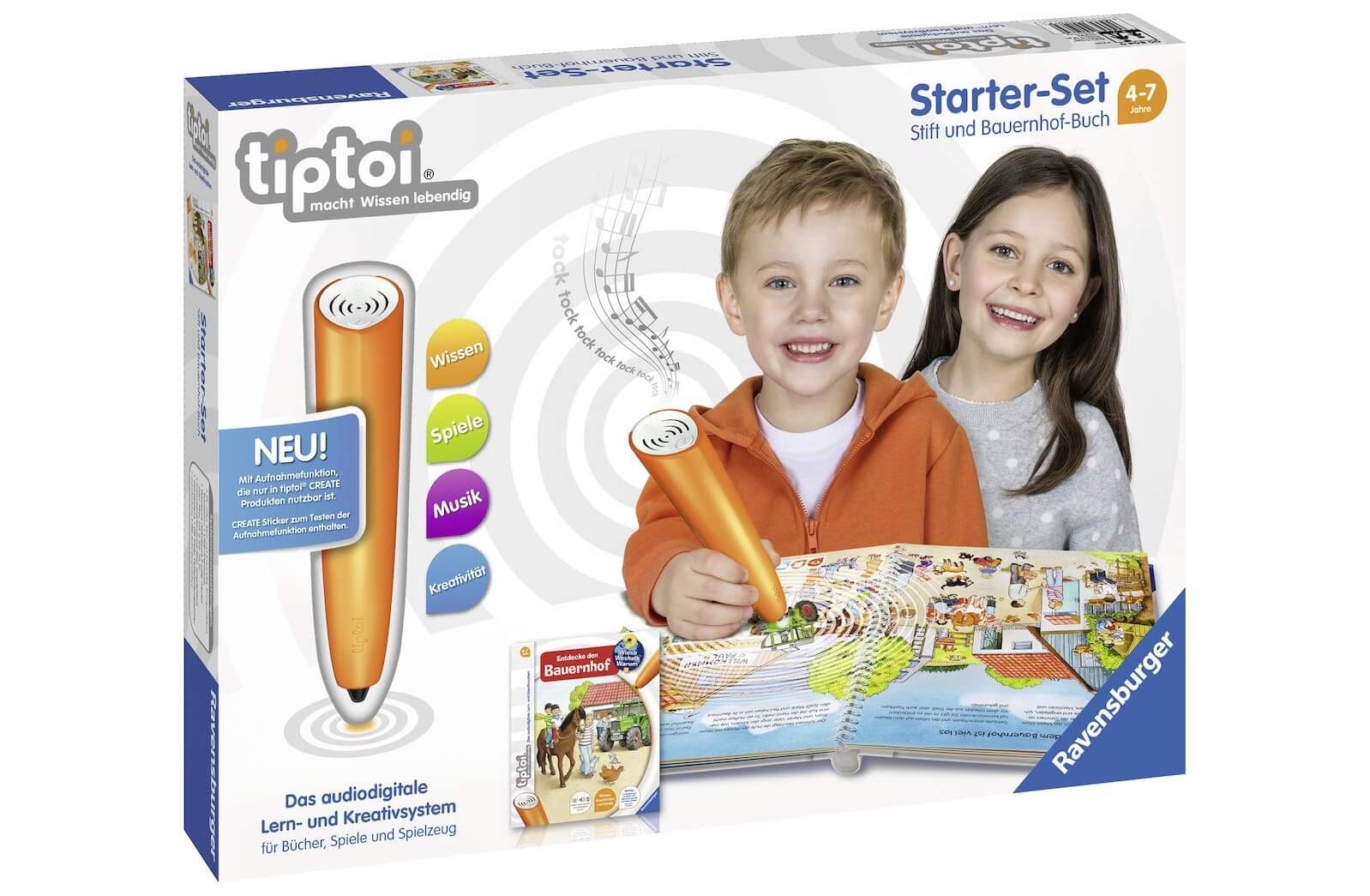 睿思 Ravensburger tiptoi 00804 点读笔套装 带探索农场书,到手31.99欧,原价59.99欧!特价!