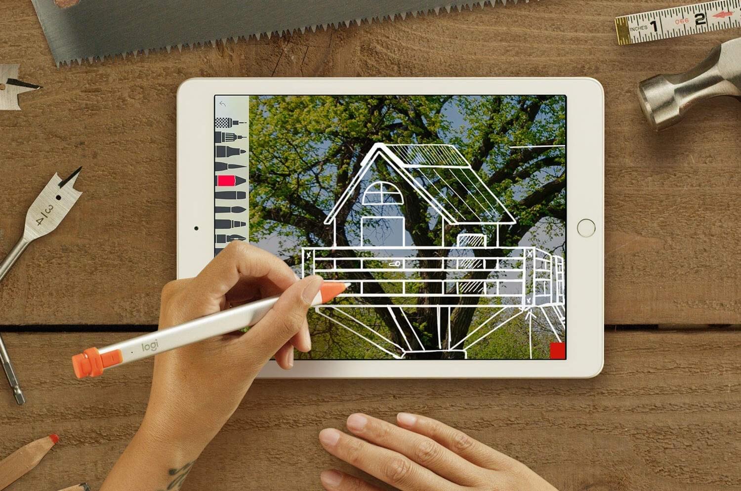 罗技 Logitech Crayon 手写笔 触控笔 平价版Apple Pencil 适用于第6代iPad,到手52.9欧,原价69.99欧!